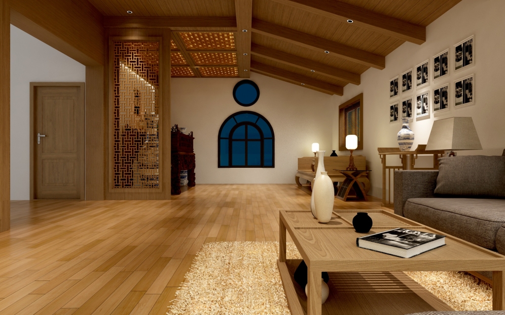 interior wood living room