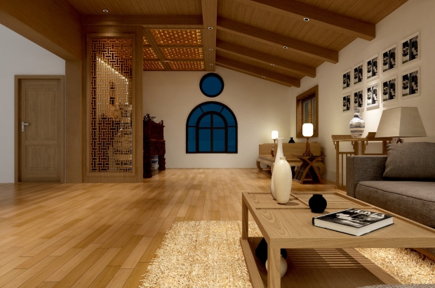 interior wood living room